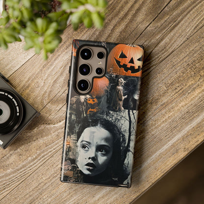 Vintage Halloween Collage Wednesday Goth Style Jackolantern Spooky Phone Cover