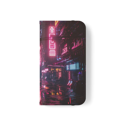 Cyberpunk City at Night Wallet Case