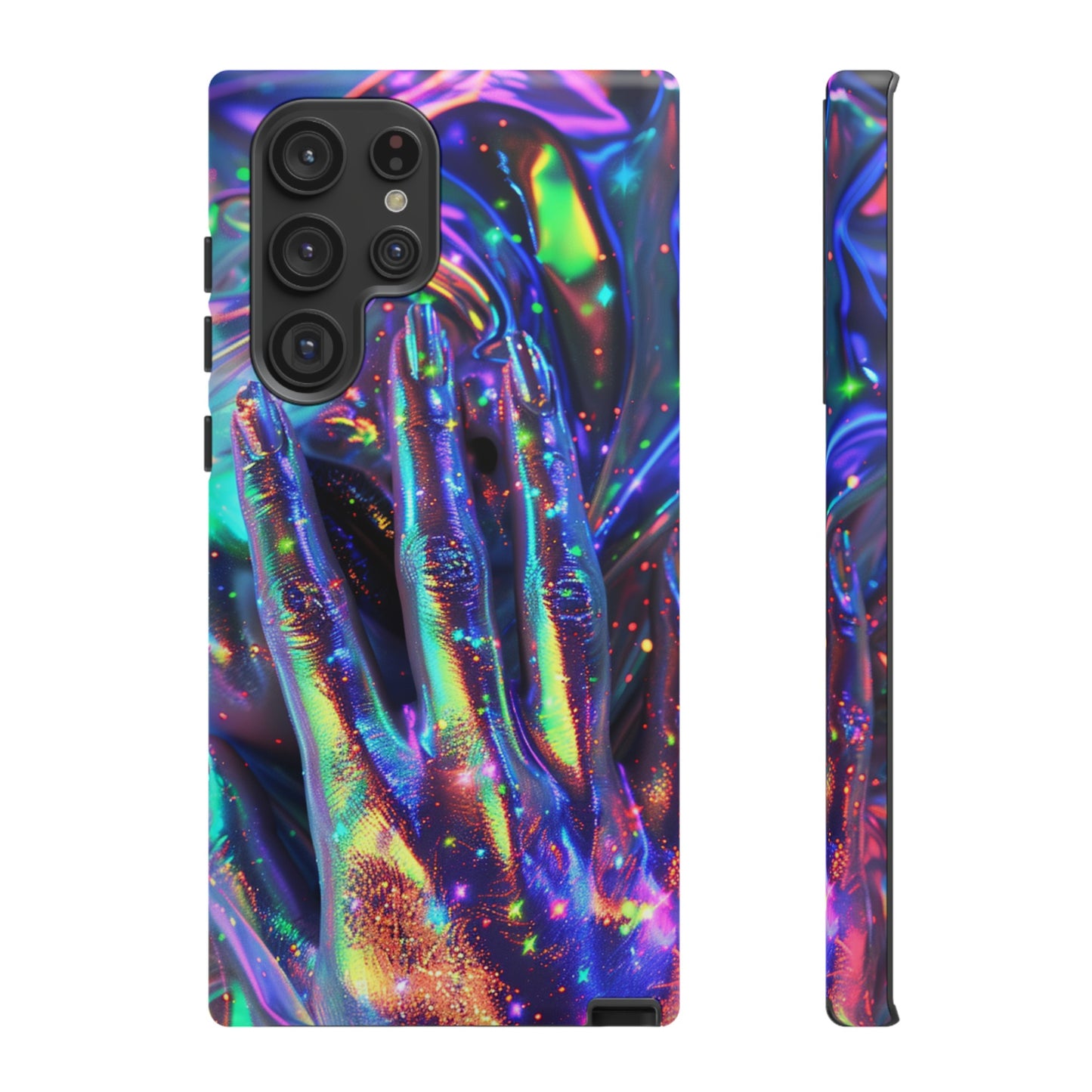 Marbled opalescent Holographic Print Phone Case