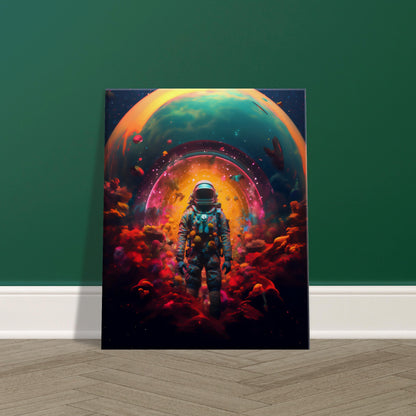 Cosmic Trip: Astronaut Psychedelic Art Canvas Print