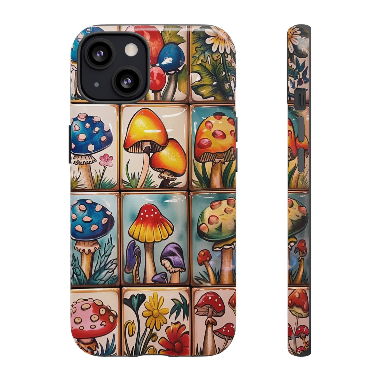 Trippy Magic Mushroom Tile  Abstract Art Phone Case