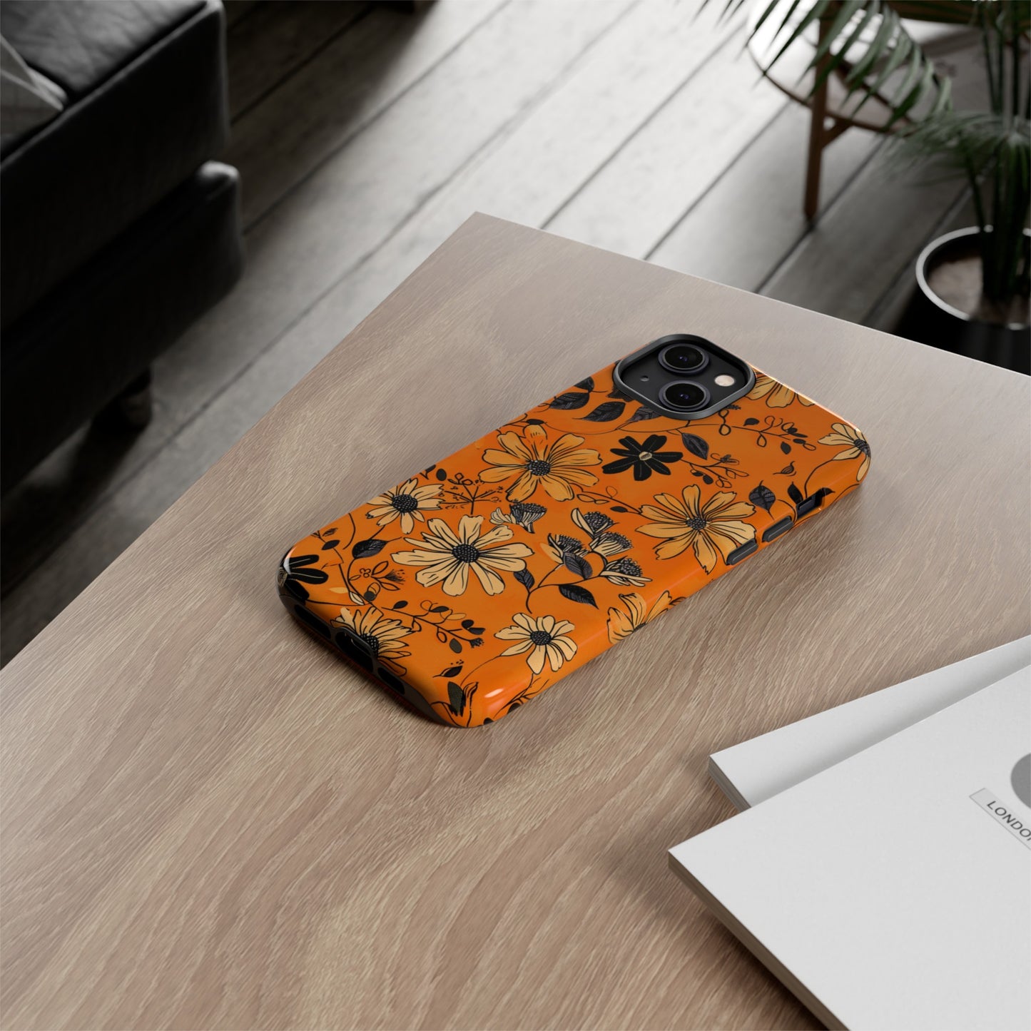 Orange Floral Phone Case Cute Summer Flower Aesthetic