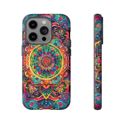 Cosmic Stained Glass Mandala Phone Case