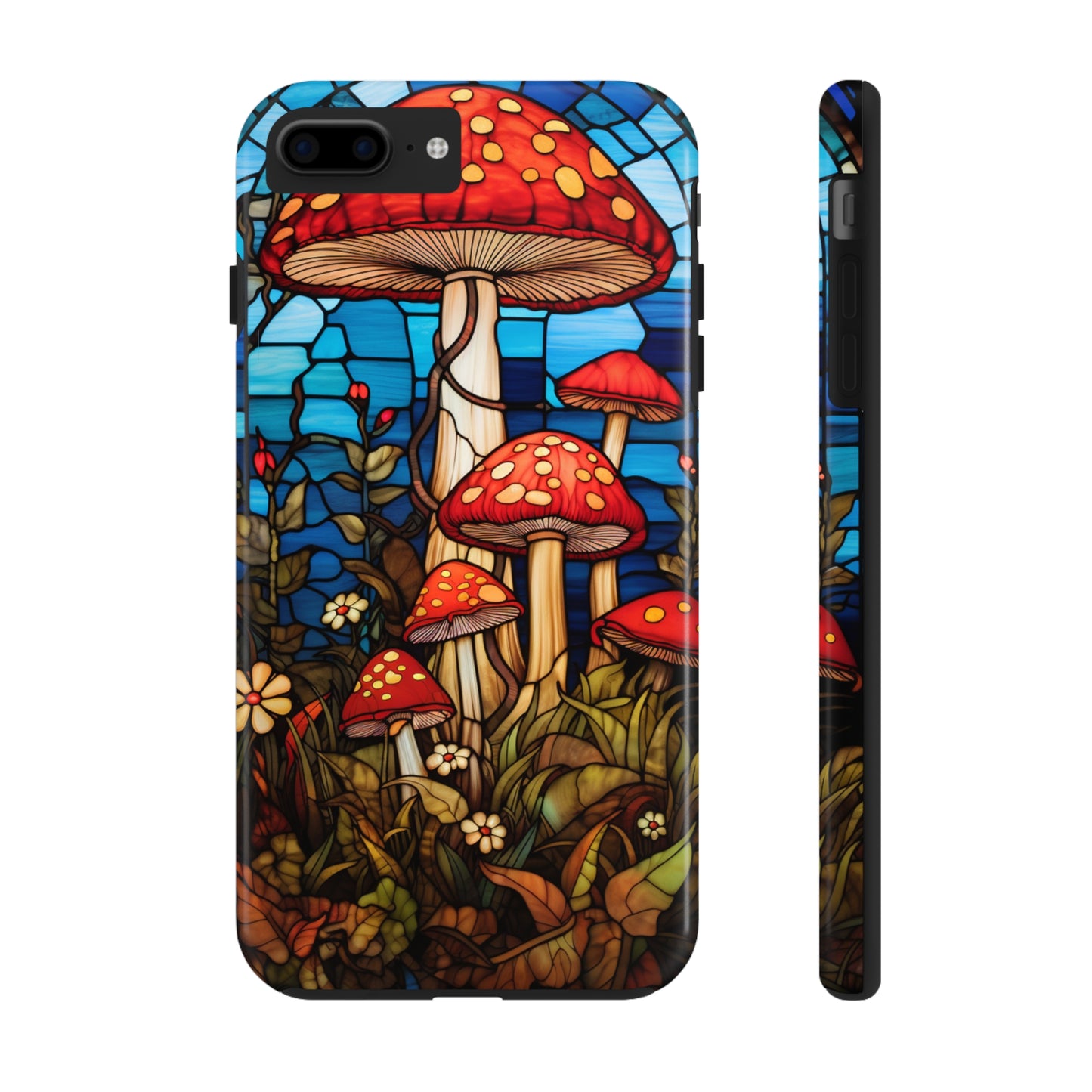 Stained Glass Mushroom Garden iPhone Case | Embrace Whimsical Beauty and Nature's Delight