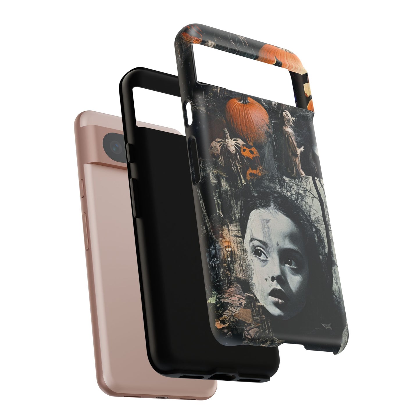 Vintage Halloween Collage Wednesday Goth Style Jackolantern Spooky Phone Cover