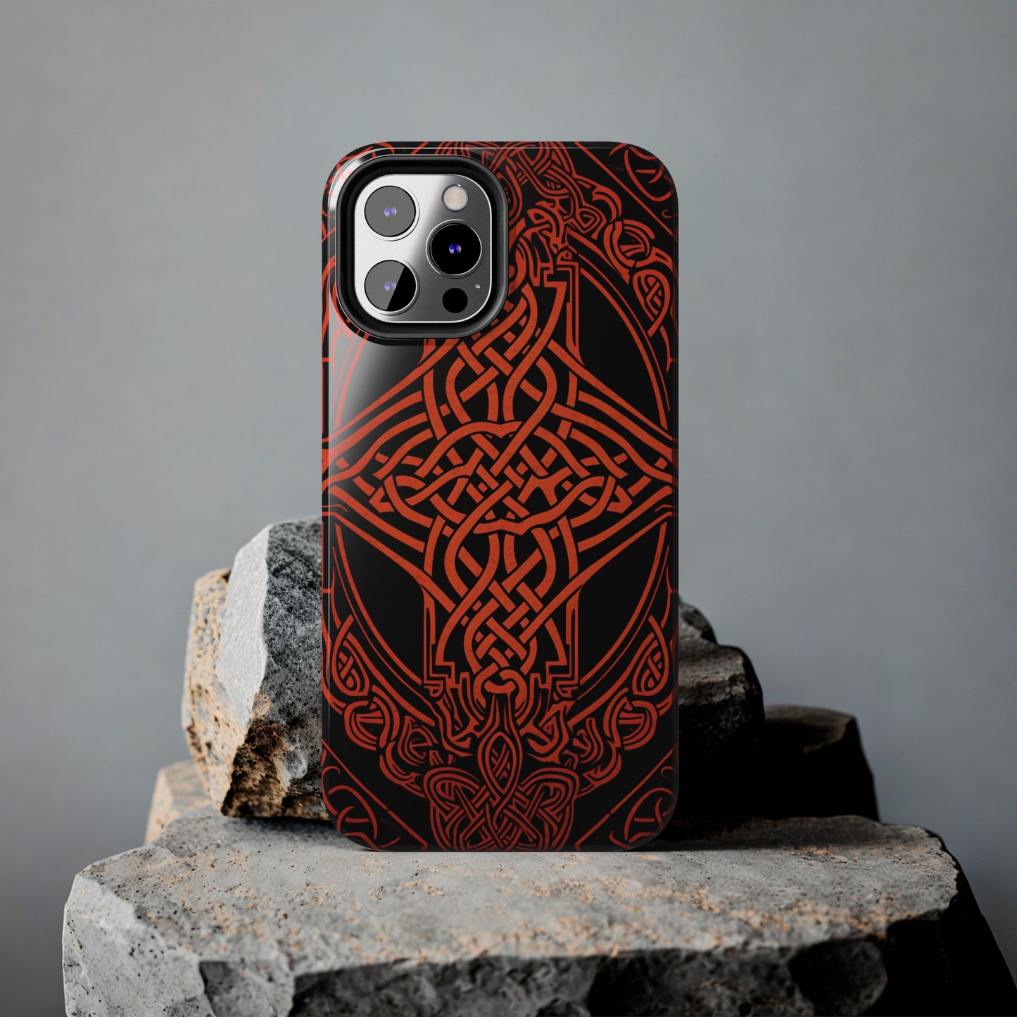 Eternal Weave iPhone Case, Red Celtic Tribal Knots | Timeless Symbolism iPhone Case for Models 11 through 14 Pro Max