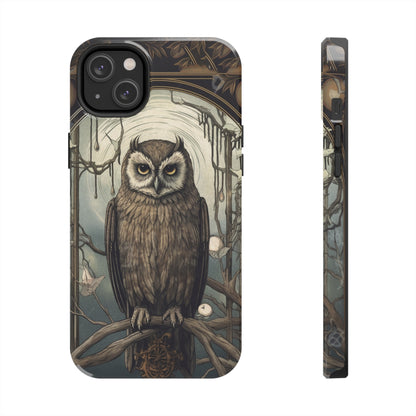 The Hermit Owl Tarot iPhone Tough Case | Embrace the Dark Academia Aesthetic and Retro Gothic Vibes with Captivating Tarot Design