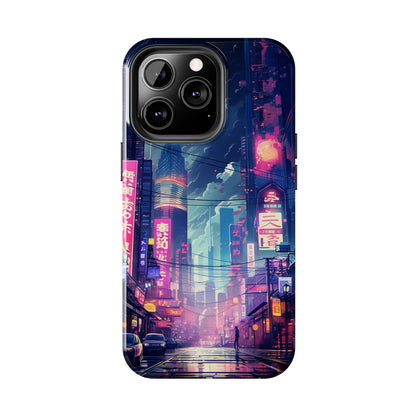 Synthwave Japanese Cyberpunk Night City iPhone Case