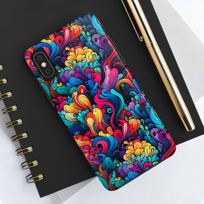 Psychedelic Rainbow Tough iPhone Case | Embrace Vibrant Style and Reliable Protection