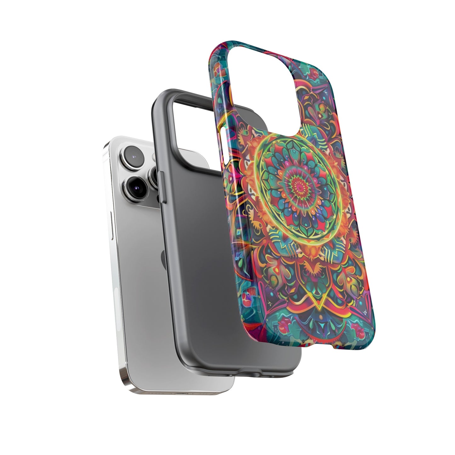 Cosmic Stained Glass Mandala Phone Case