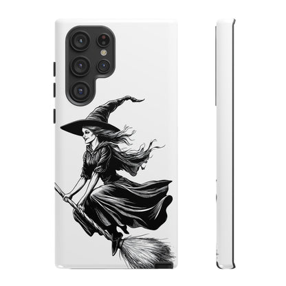 Vintage Halloween Witch on a Broom Spooky Phone Cover