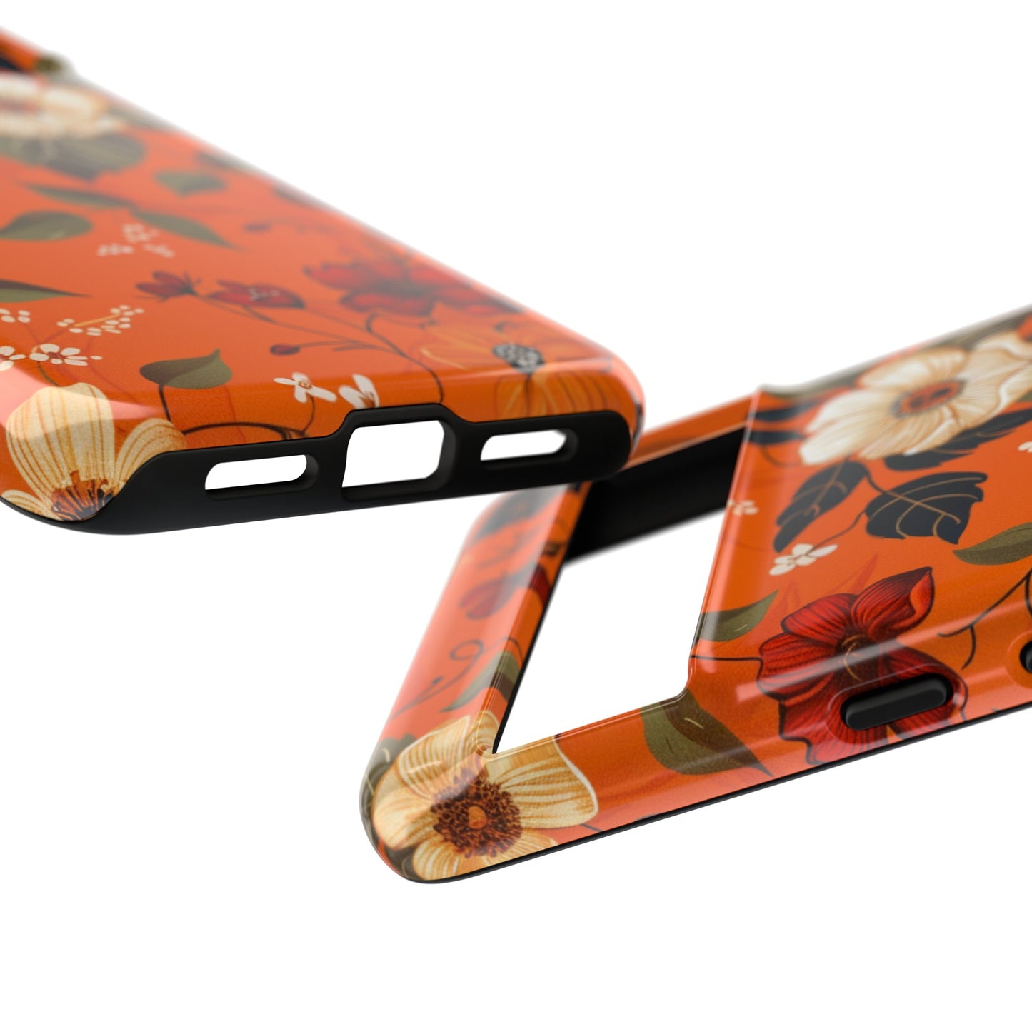 Orange Floral Phone Tough Case