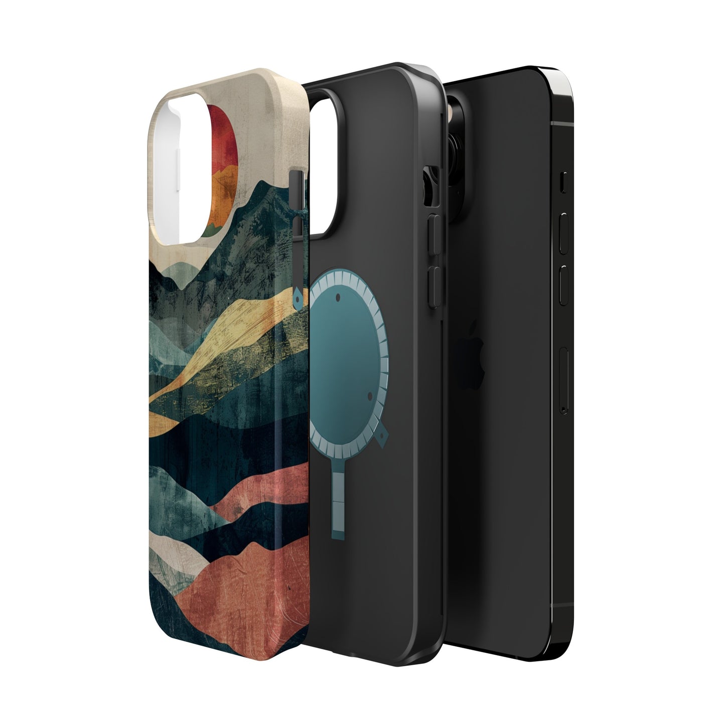 Retro iPhone Case Mountain Sunset MagSafe Phone Case