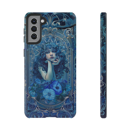 Blue Floral Art Nouveau Style Phone Case