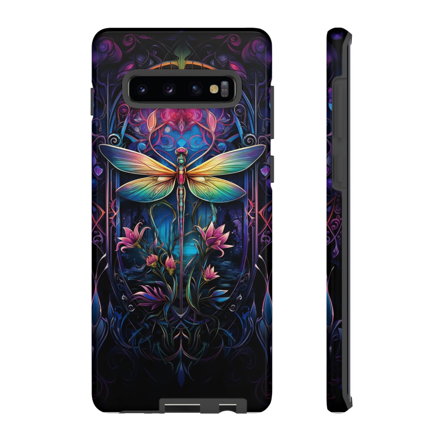 Intricate dragonfly motif phone case for modern devices