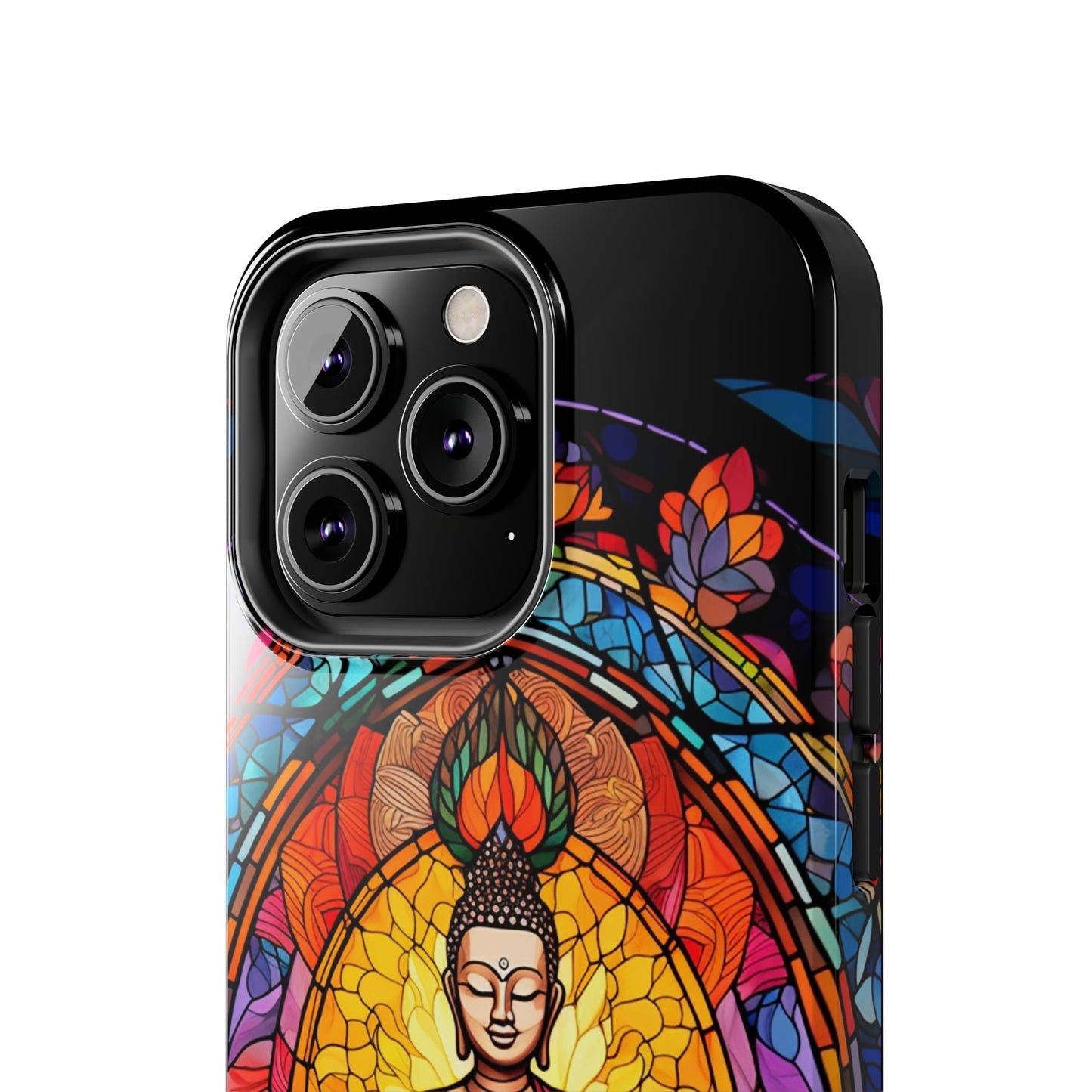 Stained Glass Magic iPhone Case: Psychedelic Tibet Buddha Mandala | iPhone 13 Case Mystical Tibetan Artistry