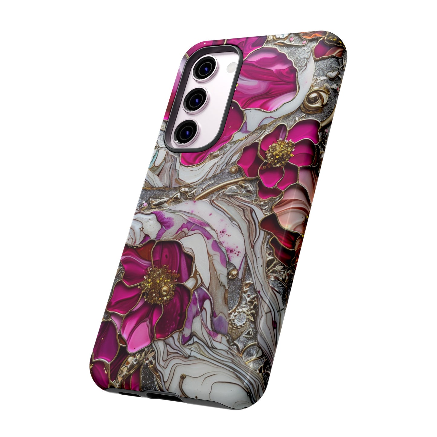 Stained Glass Magenta Floral Paisley Explosion Phone Case