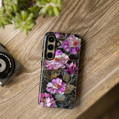 Magenta Color Floral Stained Glass Phone Case