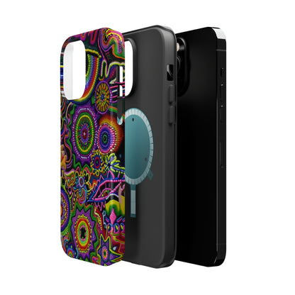 Psychedelic Peyote Button Beaded Style MagSafe Phone Cover