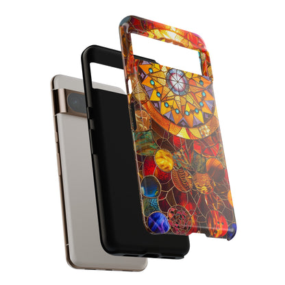 Cosmic Stained Glass Mandala Phone Case