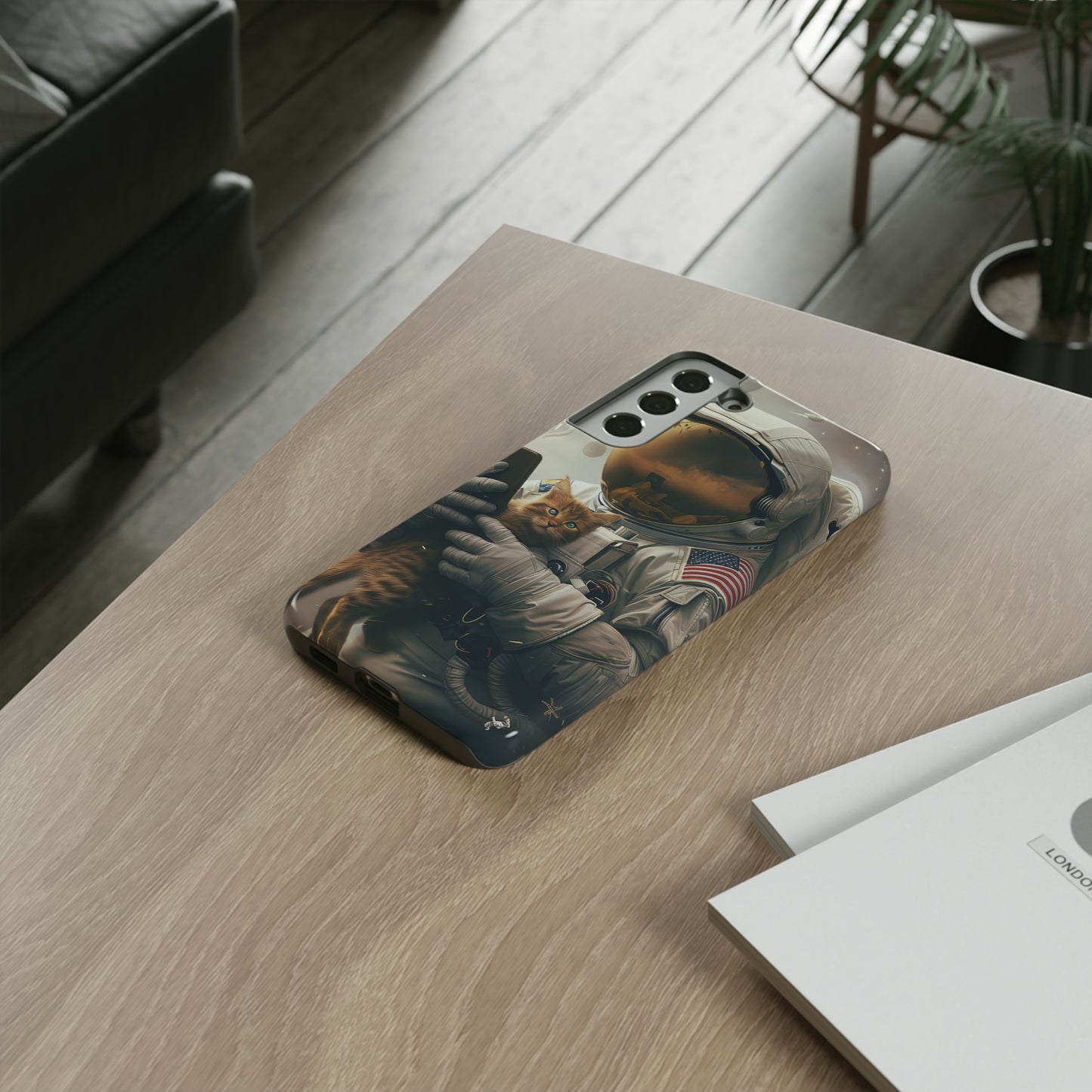 The Astronaut and the Cat Phone Case