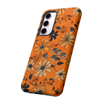 Orange Floral Phone Case Cute Summer Flower Aesthetic