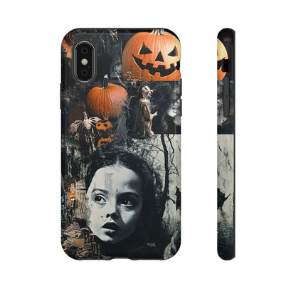 Vintage Halloween Collage Wednesday Goth Style Jackolantern Spooky Phone Cover