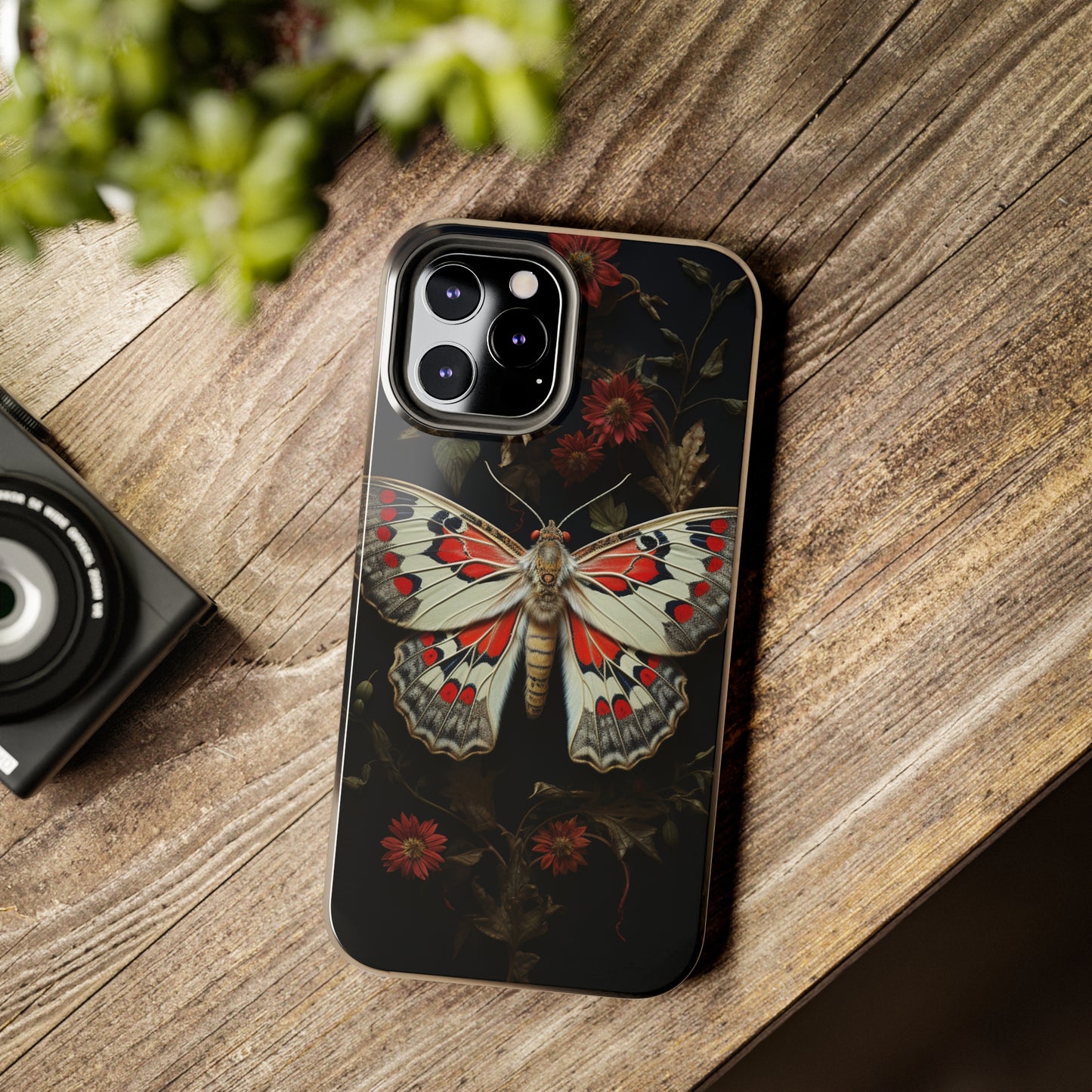 Deadhead Moth Gothic Floral Aesthetic Dark Academia iPhone Case | Embrace Mysterious Elegance