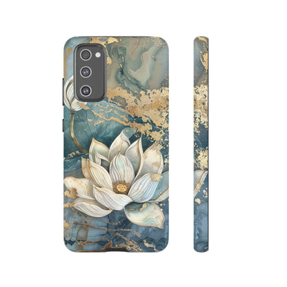 Zen Stained Glass Marble Lotus Floral Design Phone Case