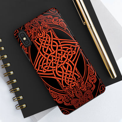 Eternal Weave iPhone Case, Red Celtic Tribal Knots | Timeless Symbolism iPhone Case for Models 11 through 14 Pro Max