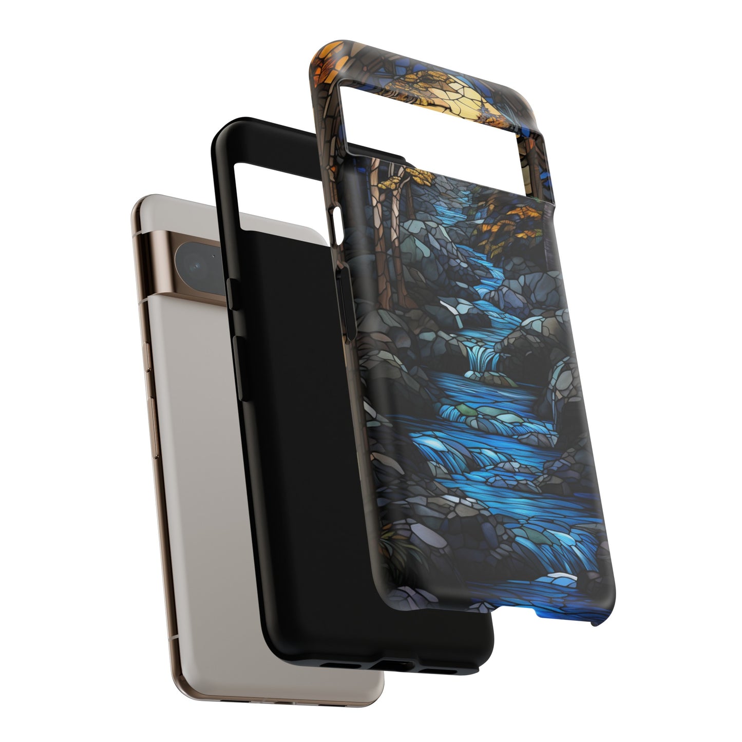 Stained Glass Stone Bridge and River Art Phone Case