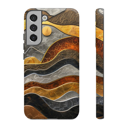 Abstract Gold and Silver Mountain Design Phone Case