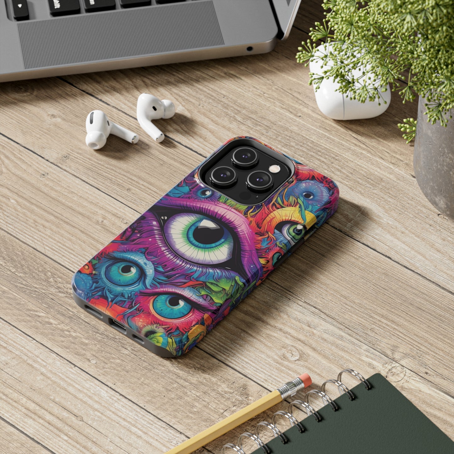 Psychedelic Eyeballs Phone Case for iPhone | Embrace a Trippy Visual Experience with Reliable Protection