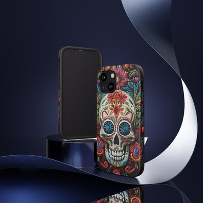 Embroidery Style Skulls Goth Dark Academia Tough Case iPhone Case