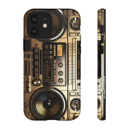 Urban Beats: Boombox Hip Hop Music Pixel Phone Case | Retro Rhythms for iPhone 15 Models