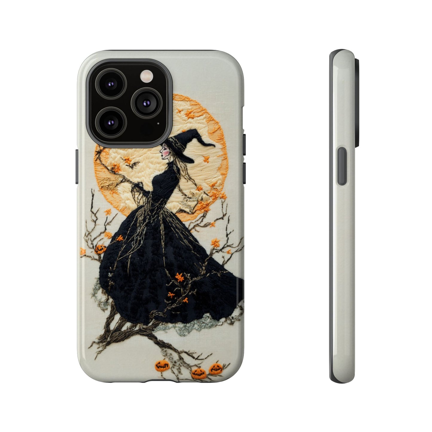 Halloween Witch Autumn iPhone Case, Embroidered Style