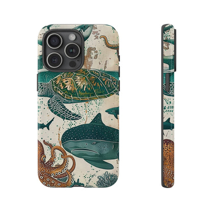 Undersea World Shark, Turtle, Manta Ray Phone Case