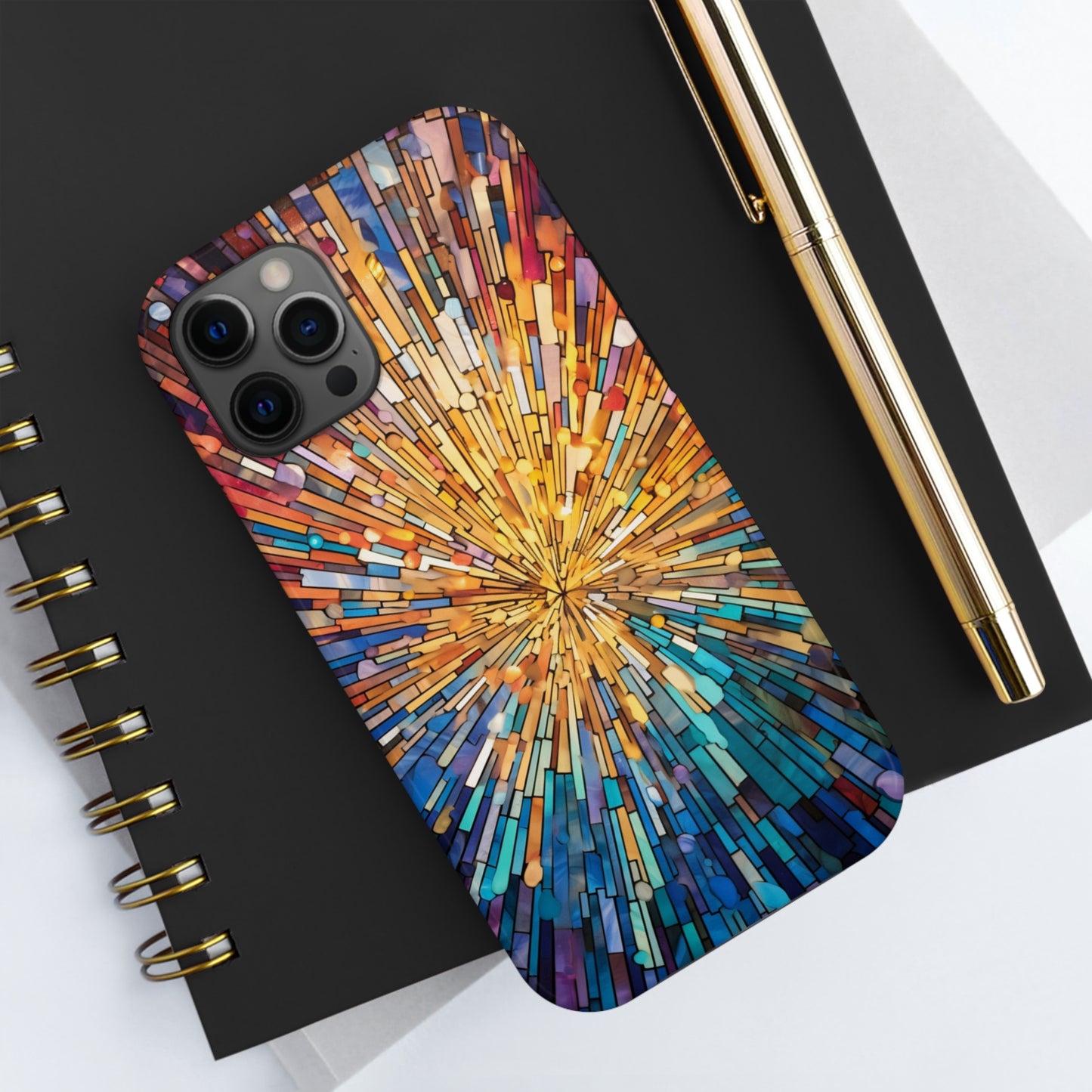 Stained Glass Sunburst Magic Tough iPhone Case | Embrace Vibrant Style and Reliable Protection