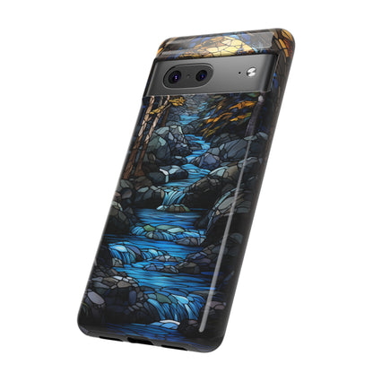 Stained Glass Stone Bridge and River Art Phone Case