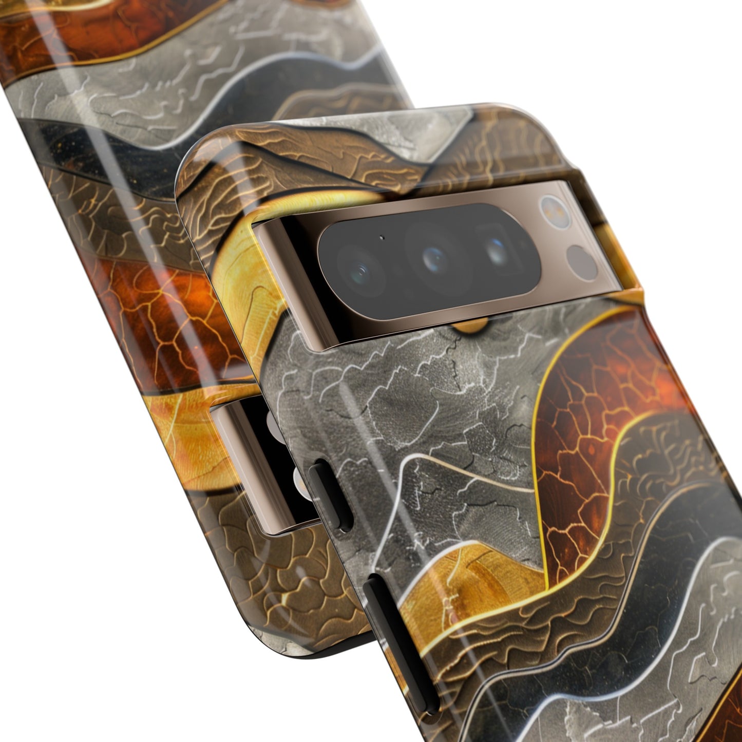 Abstract Gold and Silver Mountain Design Phone Case