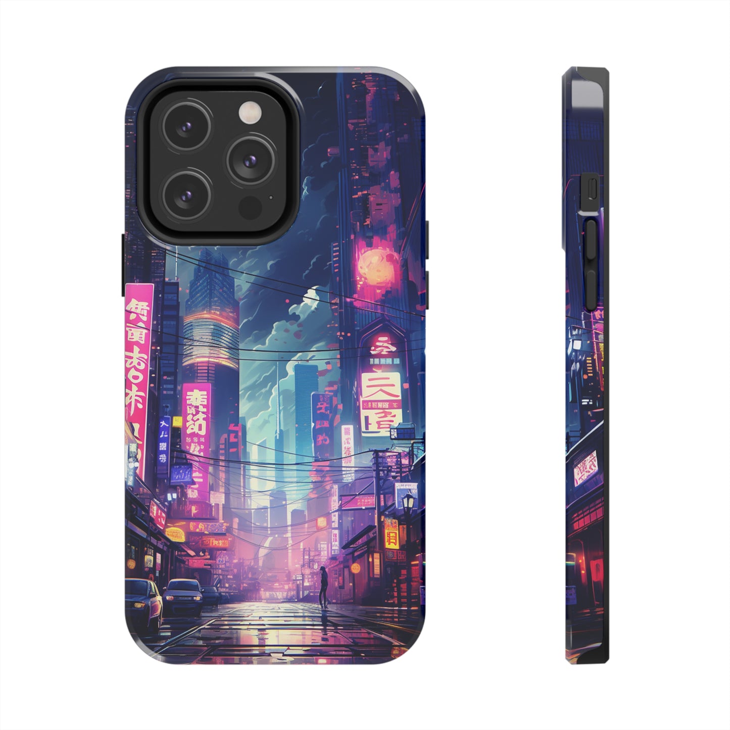 Synthwave Japanese Cyberpunk Night City iPhone Case