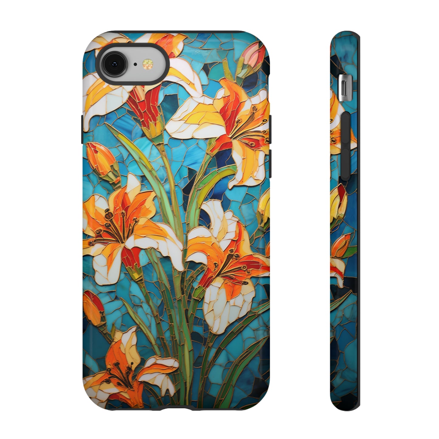 Lily Stained Glass Floral iPhone 15 case