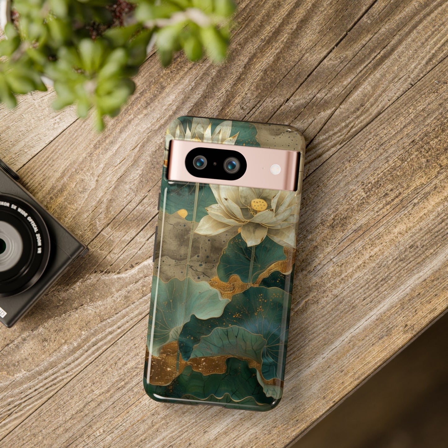 Zen Stained Glass Lotus Floral Design Phone Case