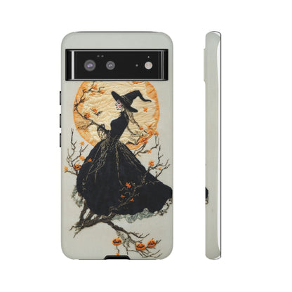 Halloween Witch Autumn iPhone Case, Embroidered Style