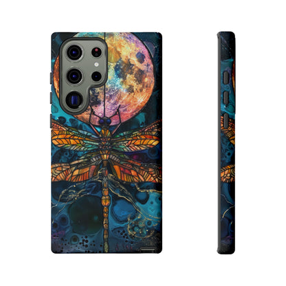 Full Moon Stained Glass Dragonfly Phone Cover