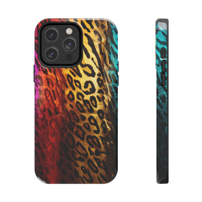 Kaleidoscopic Wild: Psychedelic Rainbow Leopard Print | Dazzling iPhone Case