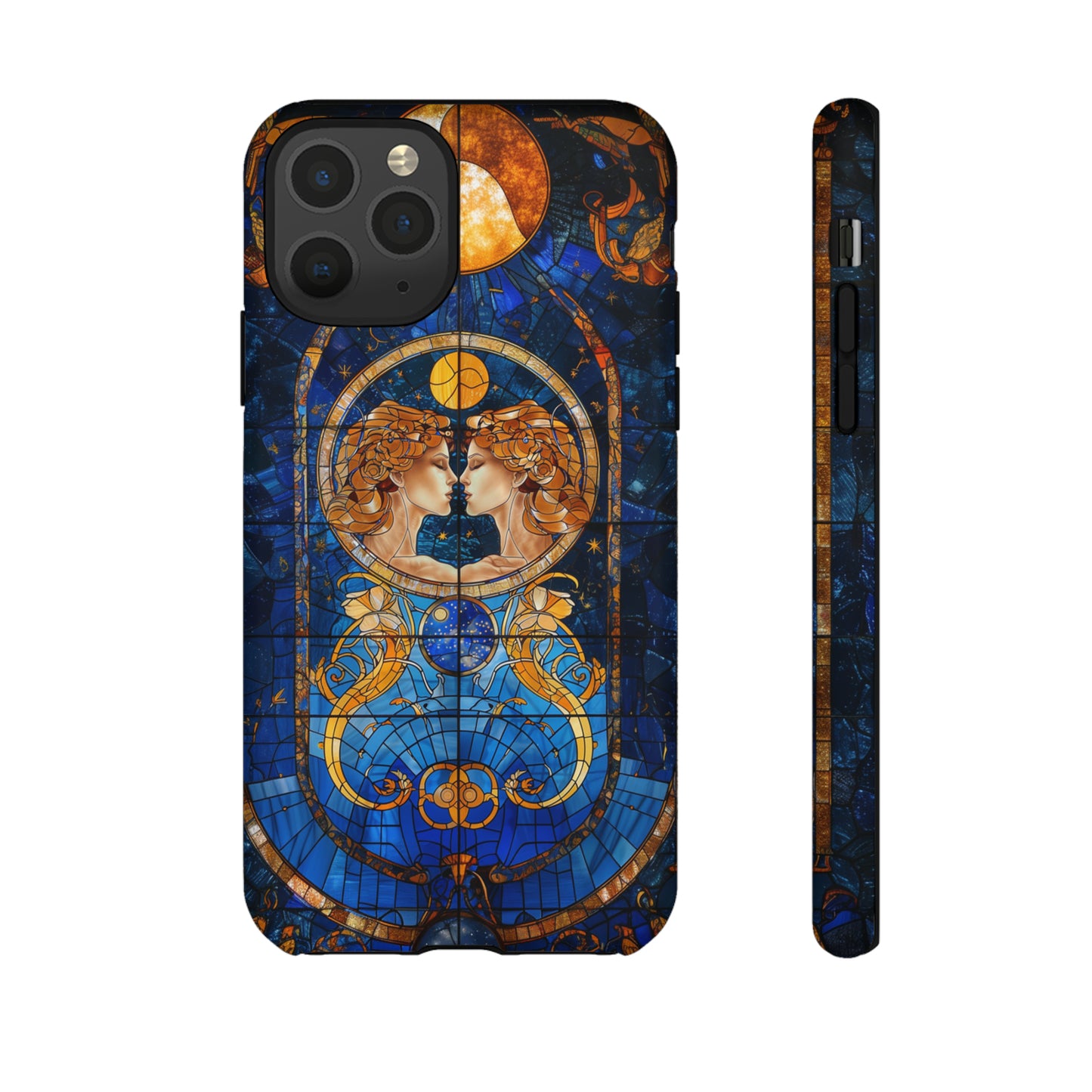 Gemini Astrology Stained Glass Phone Case