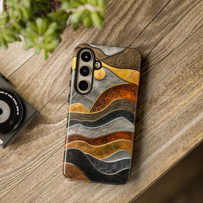 Abstract Gold and Silver Mountain Design Phone Case