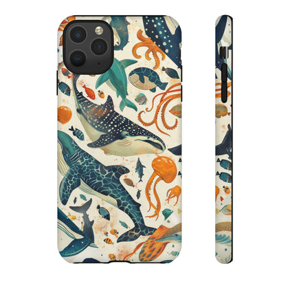 Undersea World Shark, Turtle, Manta Ray Phone Case