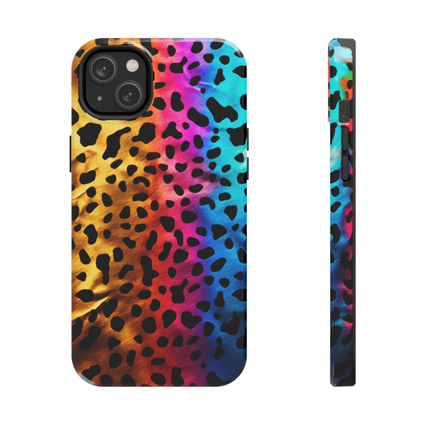 Kaleidoscopic Wild: Psychedelic Rainbow Leopard Print | Dazzling iPhone Case